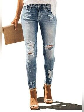 ALLIMY WOMANS HIGH RISE SKINNY JEANS